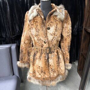 GOAT - FASHION JACKET W/ FOX TRIM, COLLAR & BOTTOM -(XS) WAS 3775 NOW ONLY $995